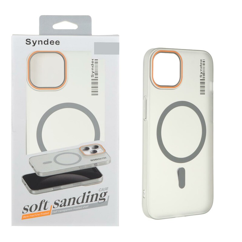 قاب اورجینال Syndee پشت مات MagSafe مدل Apple iPhone 13 / iPhone 14 - خاکستری (پک دار)