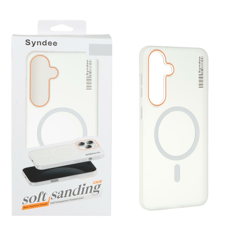 قاب اورجینال Syndee پشت مات MagSafe مدل Samsung Galaxy S24 FE - سفید (پک دار)