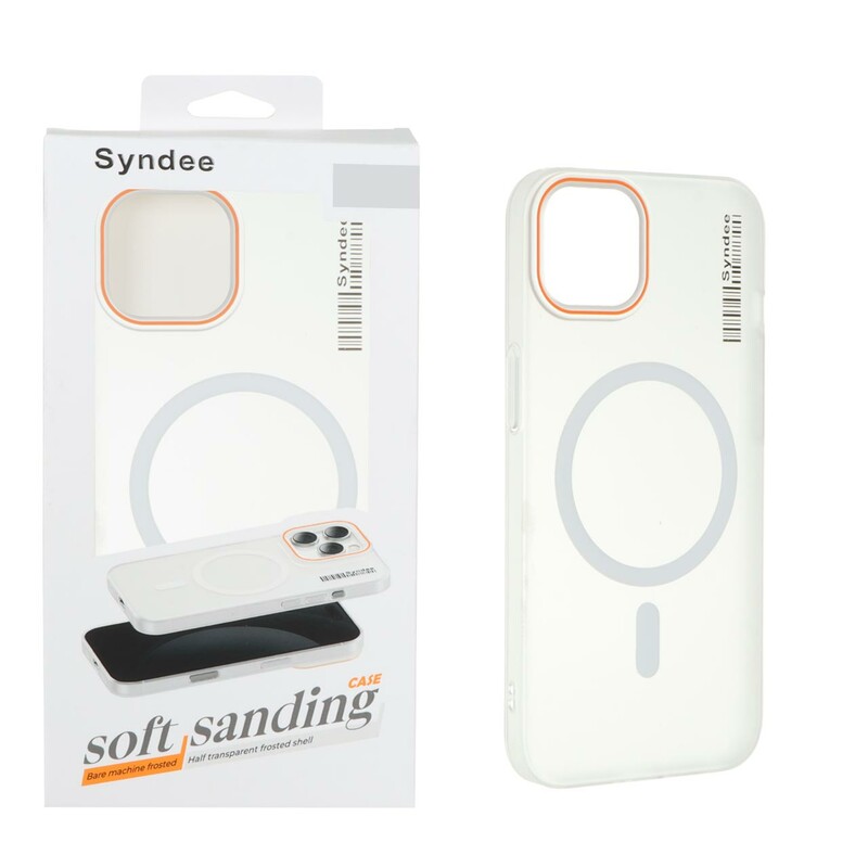 قاب اورجینال Syndee پشت مات MagSafe مدل Apple iPhone 13 / iPhone 14 - سفید (پک دار)