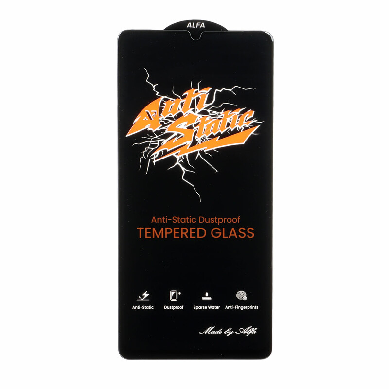 محافظ صفحه نمایش شیشه ای Full Cover Anti Static ALFA مدل Samsung Galaxy A07 / A06 / A05 / Xiaomi Redmi 13C / Poco C65 / Poco M6 5G / Honor X7 / X7A / Realme C51 / Realme C53