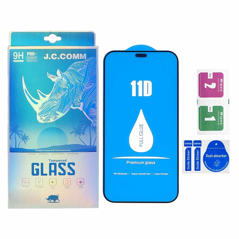 محافظ صفحه نمایش شیشه ای 11D درجه یک Iphone 12 Mini - Full Cover J.C.Comm (پک دار) - مشکی