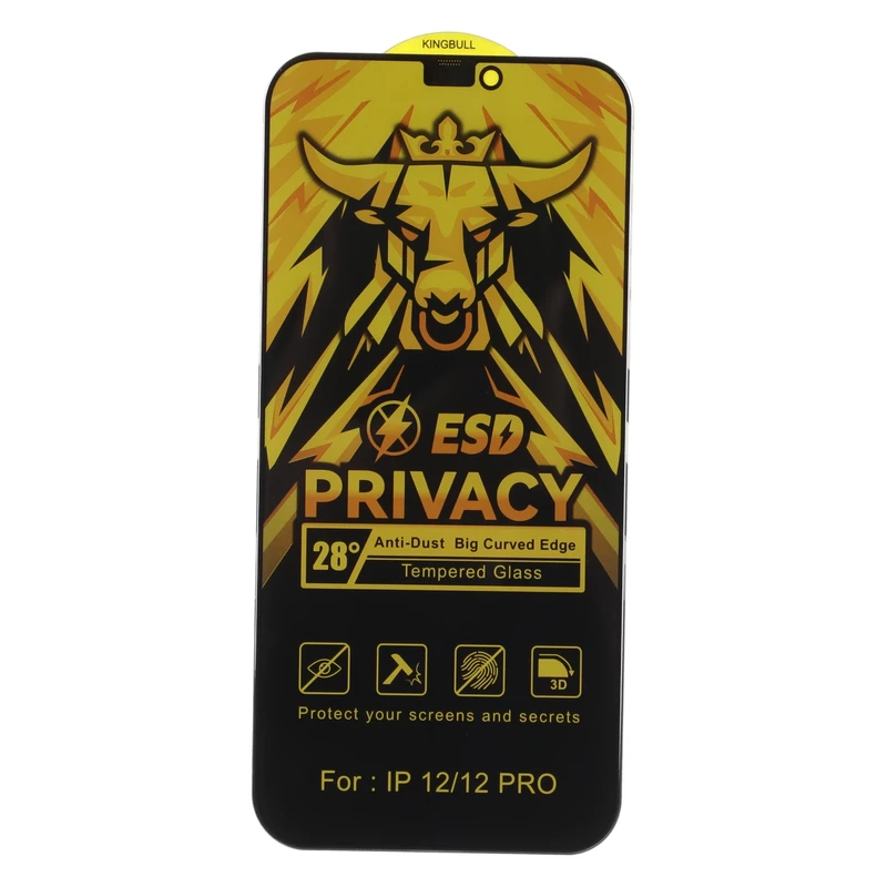 محافظ صفحه نمایش شیشه ای Full Cover Privacy Bull Privacy - ESD مدل Apple iPhone 12 / iPhone 12 Pro