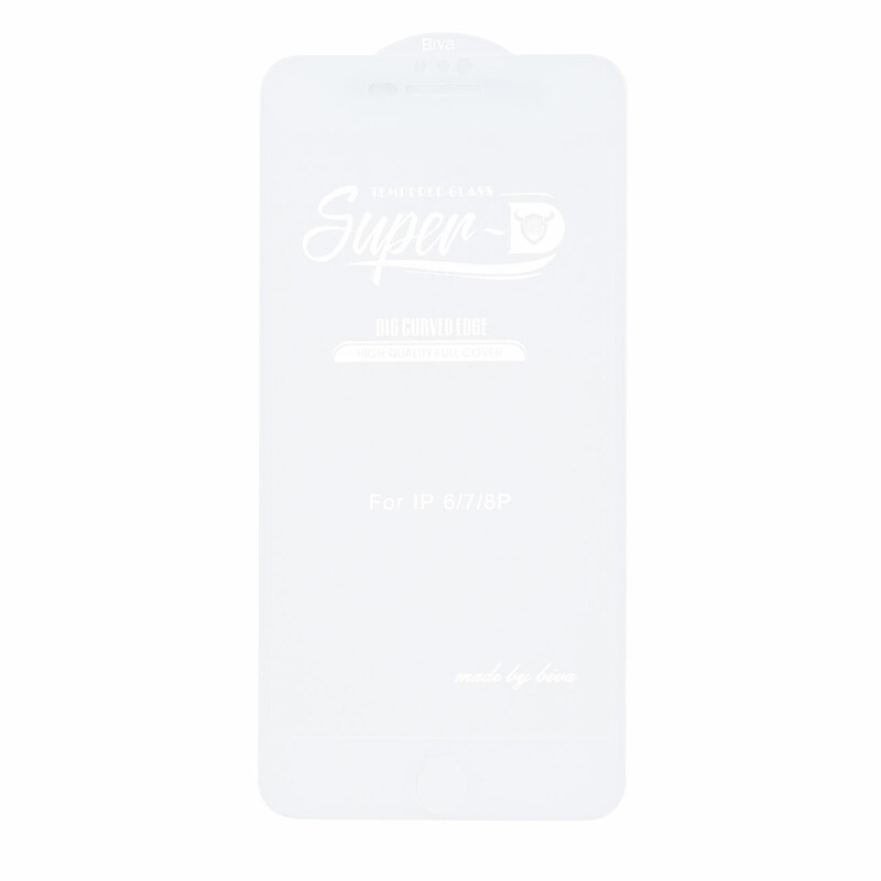 محافظ صفحه نمایش شیشه ای Apple iPhone 6 ‌Plus / iPhone 6S Plus / iPhone 7 Plus / iPhone 8 Plus - Full Cover Super D Biva - سفید