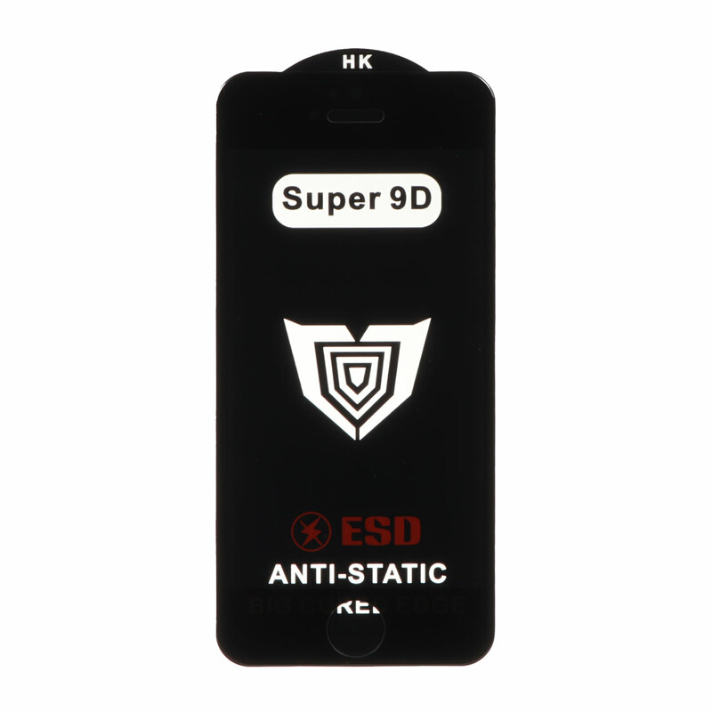 محافظ صفحه نمایش شیشه ای Full Cover ESD Anti Static - Super 9D مدل Apple iPhone 5 /Apple iPhone 5s - مشکی (بدون پک)