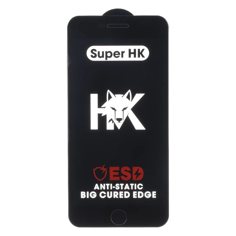 محافظ صفحه نمایش شیشه ای Full Cover ESD Anti Static - Super HK مدل Apple iPhone 6 Plus / iPhone 6S Plus / iPhone 7 Plus / iPhone 8 Plus - مشکی