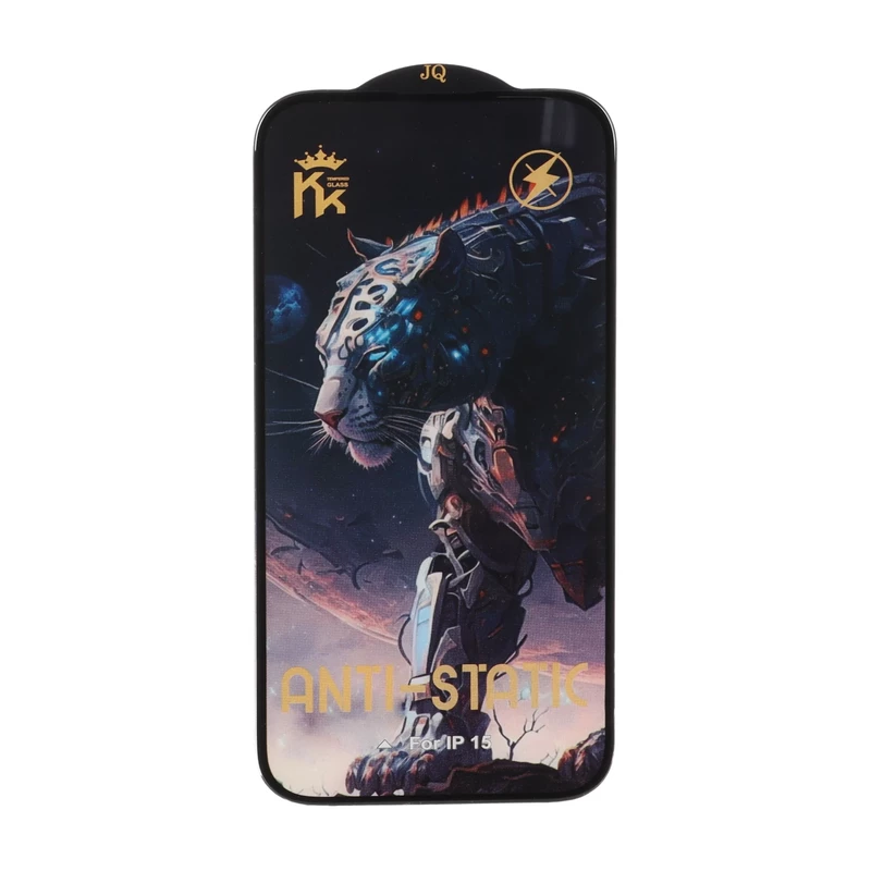 محافظ صفحه نمایش شیشه ای Apple iPhone 16 / iPhone 15 / iPhone 14 Pro - Full Cover Anti Static JQ