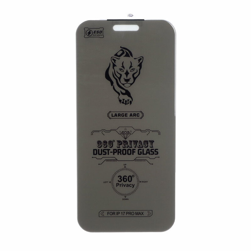 محافظ صفحه نمایش شیشه ای YongPoly 360 ESD Privacy بدون حاشیه توری دار Apple iPhone 17 Pro Max
