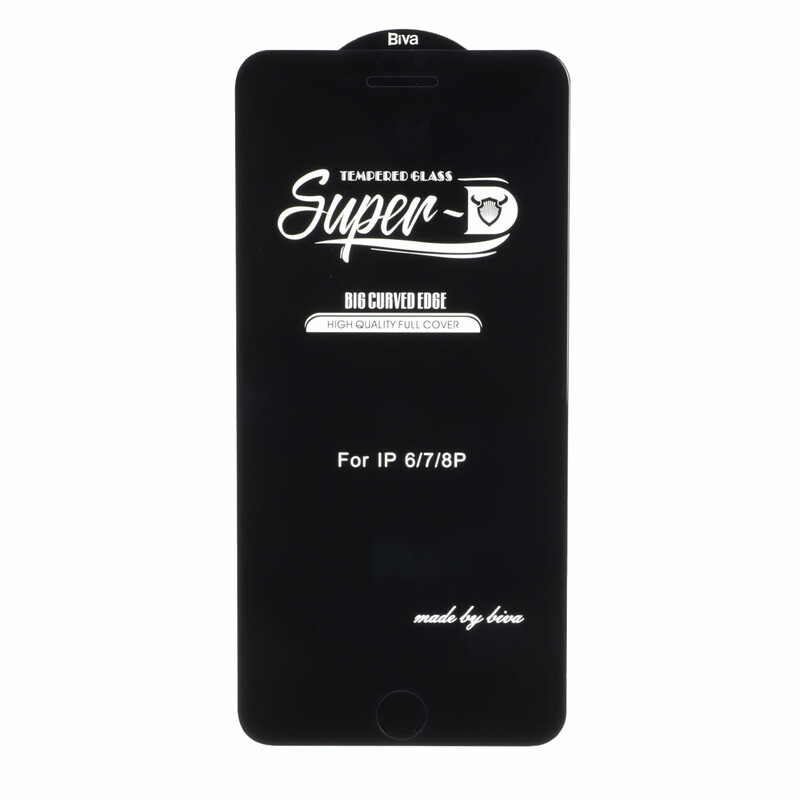 محافظ صفحه نمایش شیشه ای Apple iPhone 6 ‌Plus / iPhone 6S Plus / iPhone 7 Plus / iPhone 8 Plus - Full Cover Super D Biva - مشکی