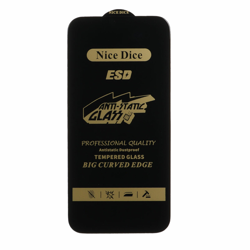 محافظ صفحه نمایش شیشه ای Full Cover ESD Anti Static - Nice Dice مدل Apple iPhone 14 pro max (بدون پک)