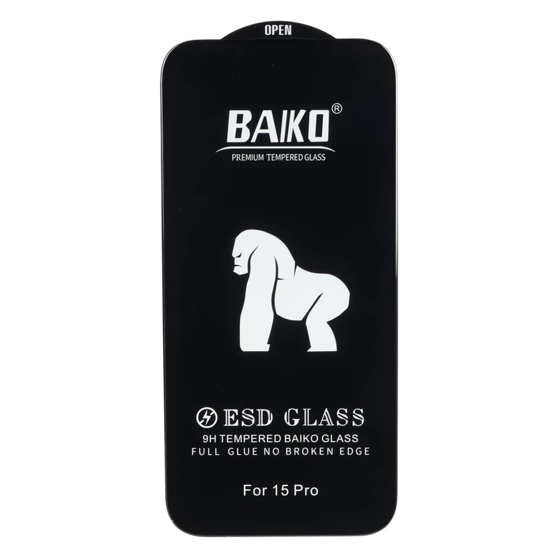 محافظ صفحه نمایش شیشه ای Anti Static - ESD Baiko مدل Apple iPhone 15 Pro