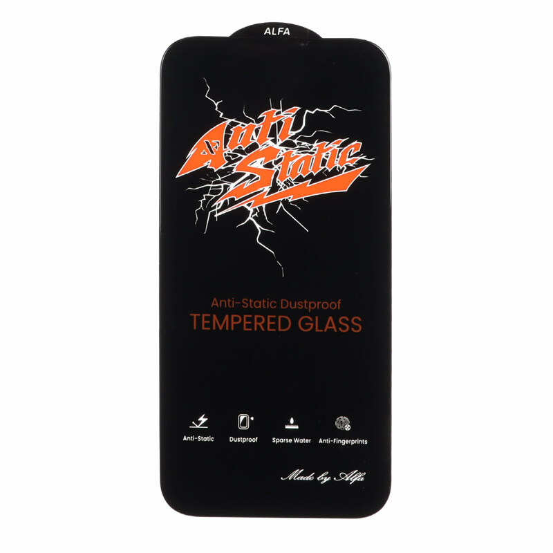 محافظ صفحه نمایش شیشه ای Full Cover Anti Static ALFA مدل Apple iPhone 16 Pro Max