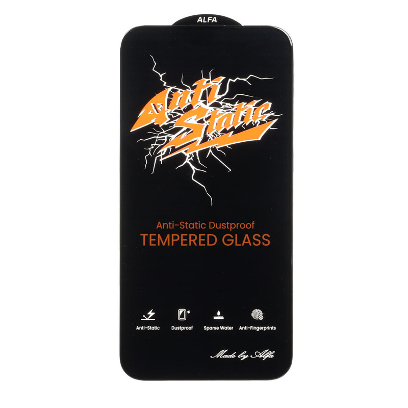 محافظ صفحه نمایش شیشه ای Full Cover Anti Static ALFA مدل Apple iPhone 15 Pro Max