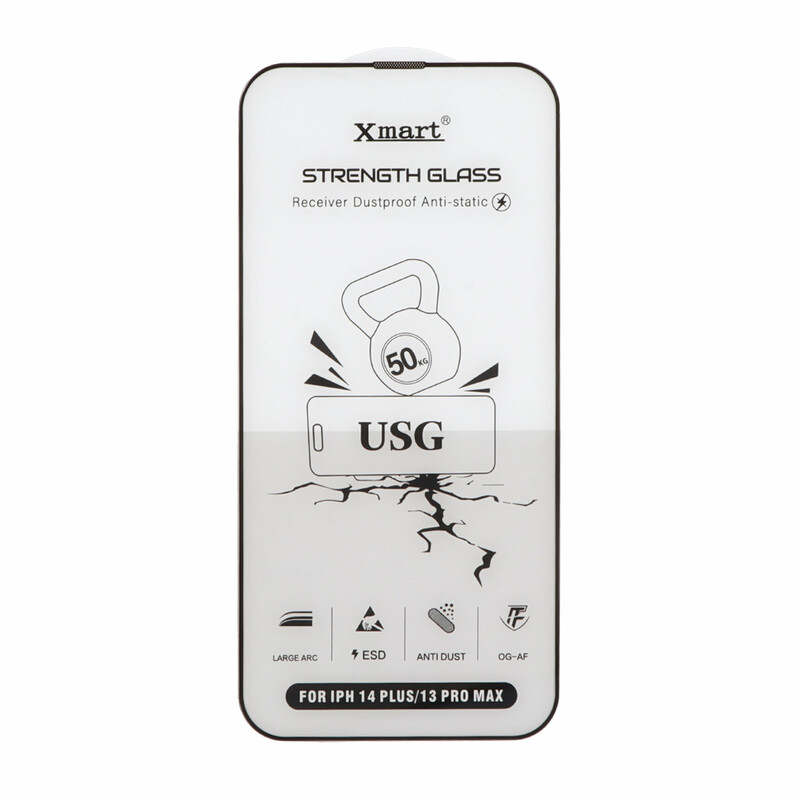 محافظ صفحه نمایش شیشه ای اورجینال Full Cover XMART Anti Static USG مدل Apple iPhone 13 Pro Max