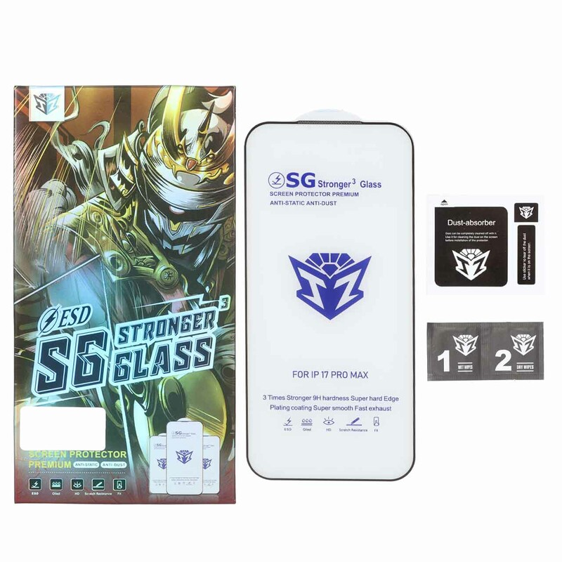 محافظ صفحه نمایش شیشه ای Full Cover Esd-SG مدل Apple iPhone 16 Pro Max (پک دار)