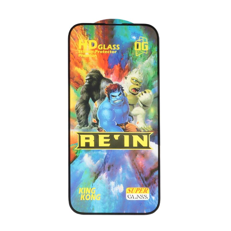 محافظ صفحه نمایش شیشه ای Full Cover REIN مدل Apple iphone 16 / iPhone 15 / iPhone 14 Pro - مشکی