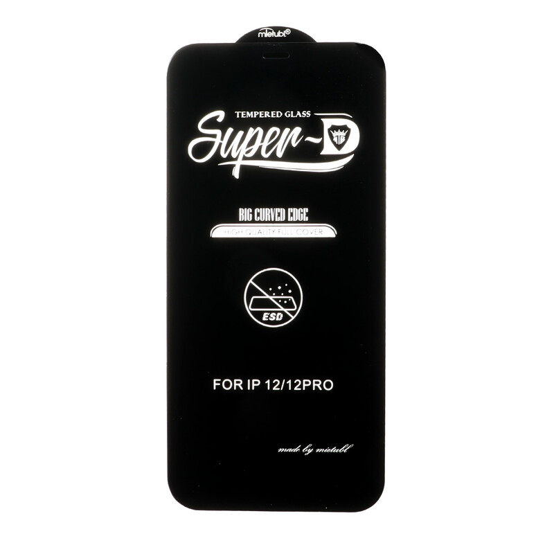 محافظ صفحه نمایش شیشه ای Apple iPhone 12 / iPhone 12 Pro - Full Cover Super D Mietubl - مشکی (بدون پک) - NTC ORG