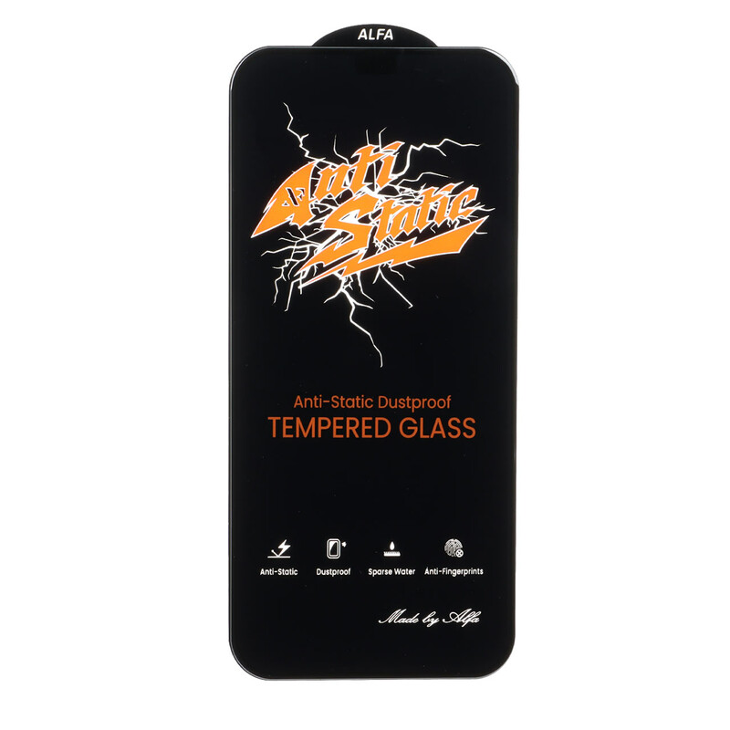 محافظ صفحه نمایش شیشه ای Full Cover Anti Static ALFA مدل Apple iPhone 12 / iPhone 12 Pro