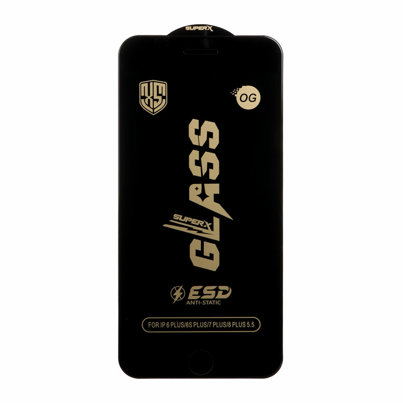 محافظ صفحه نمایش شیشه ای درجه یک Full Cover Super X OG - ESD OVOG مدل Apple iPhone 6 Plus / 6S Plus / 7 Plus / 8 Plus - مشکی