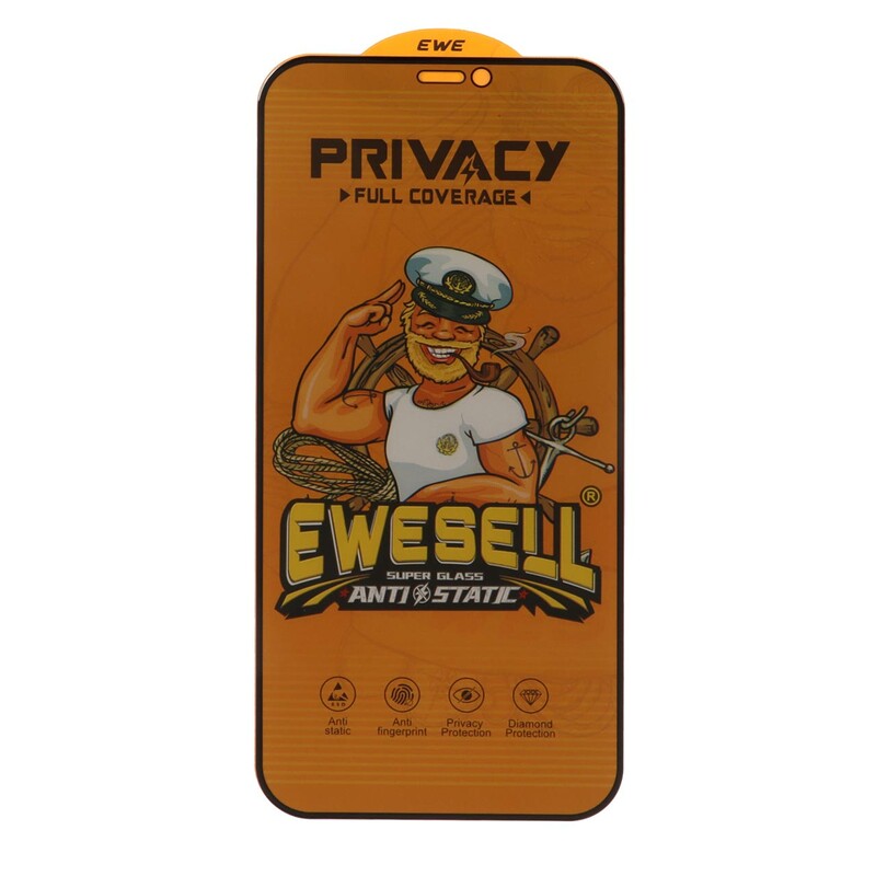 محافظ صفحه نمایش شیشه ای Full Cover Ewesell Anti Static Privacy مدل Apple iPhone 12 / iPhone 12 Pro