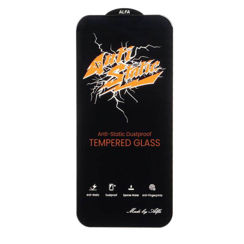 محافظ صفحه نمایش شیشه ای Full Cover Anti Static ALFA مدل Apple iPhone 13 Pro Max / iPhone 14 Plus