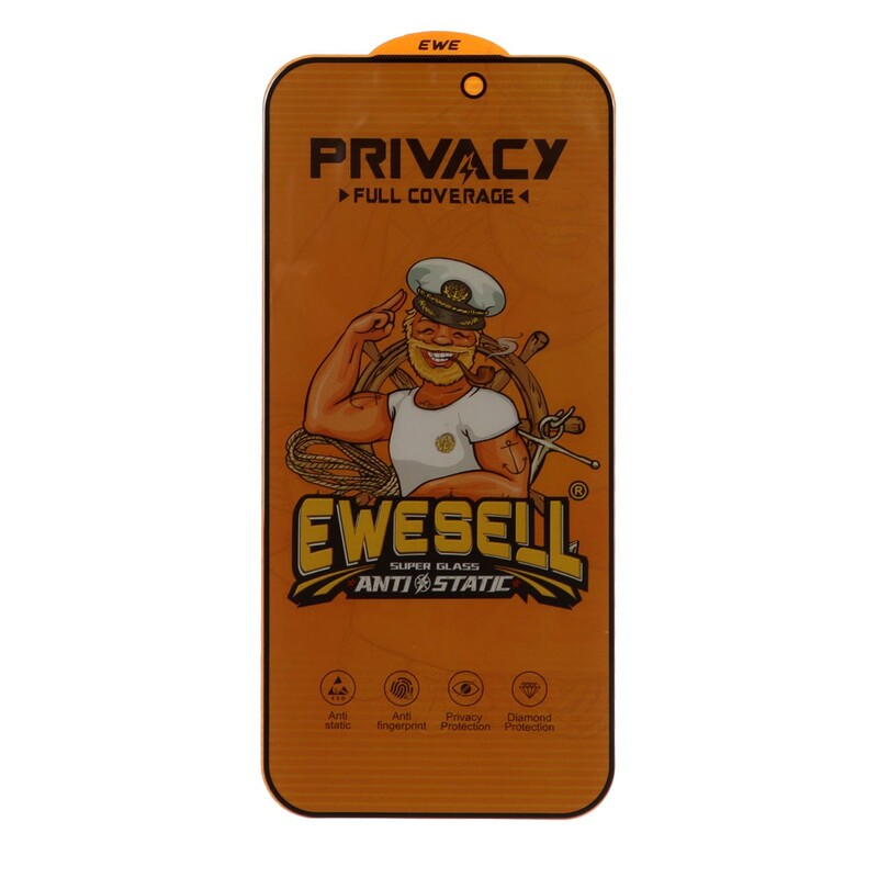 محافظ صفحه نمایش شیشه ای Full Cover Ewesell Anti Static Privacy مدل Apple iPhone 17 Pro Max