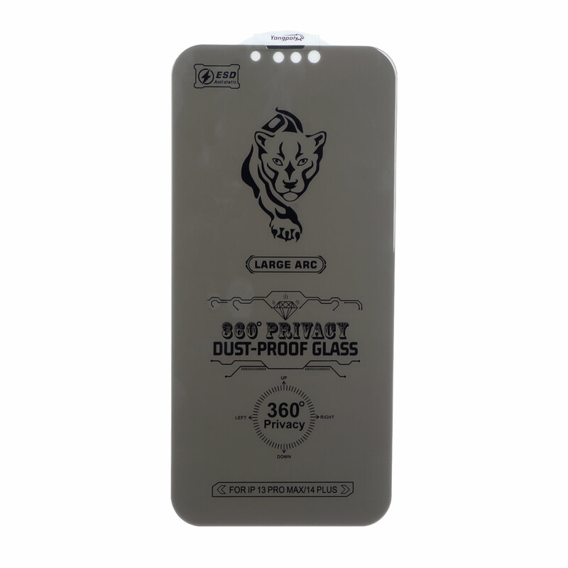 محافظ صفحه نمایش شیشه ای YongPoly 360 ESD Privacy بدون حاشیه توری دار Apple iPhone 13 Pro Max / iPhone 14 Plus