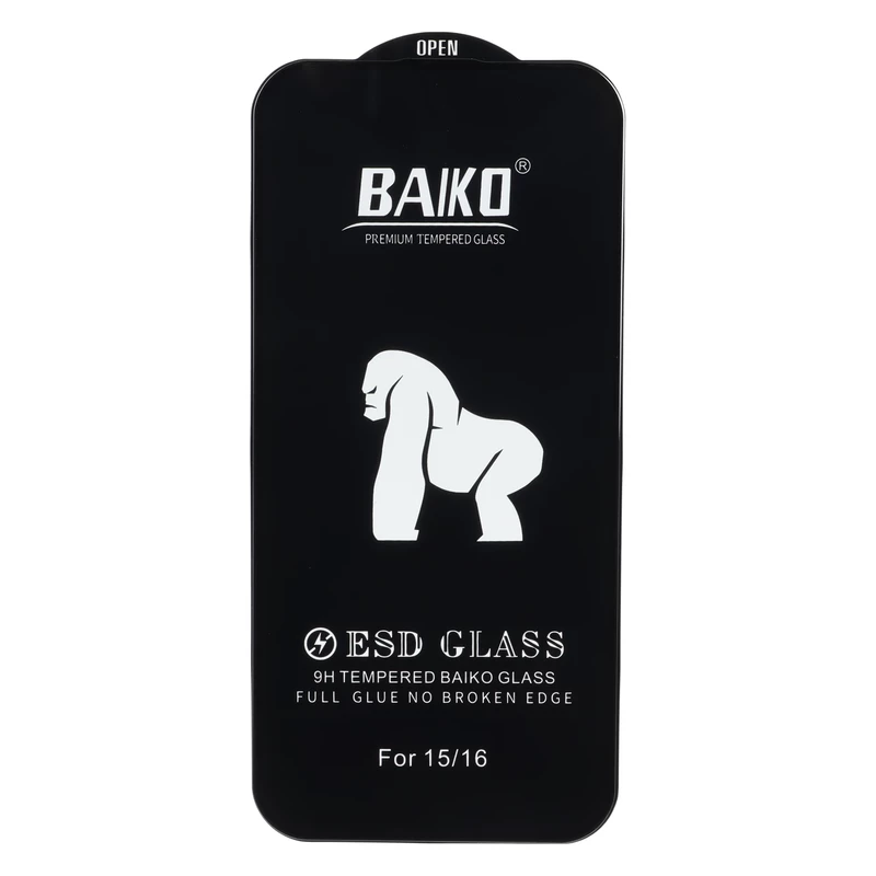 محافظ صفحه نمایش شیشه ای Anti Static - ESD Baiko مدل Apple iPhone 16 / iPhone 15 / iPhone 14 Pro