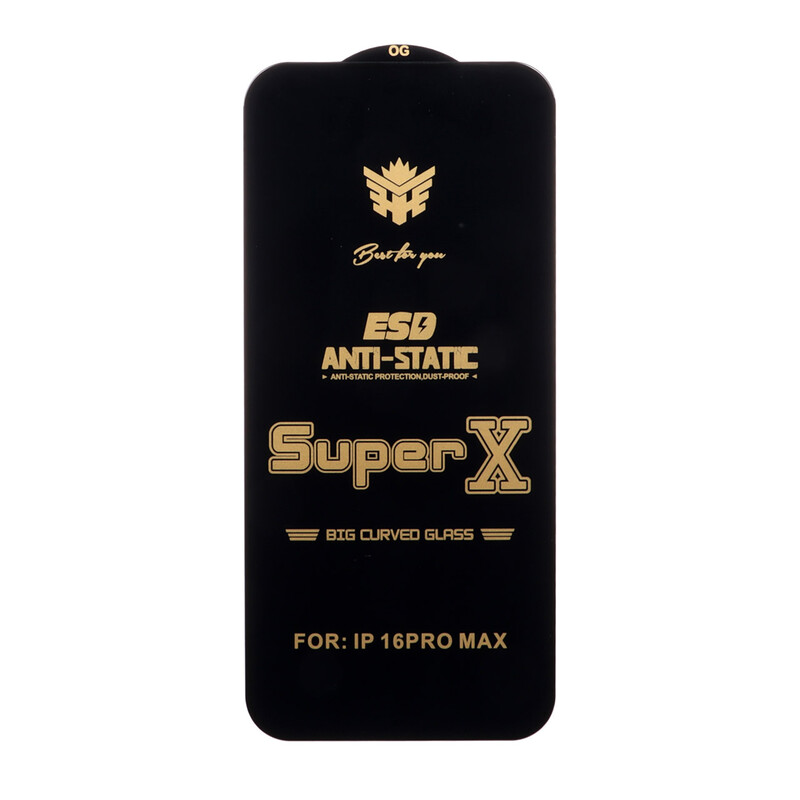 محافظ صفحه نمایش آنتی استاتیک Full Cover Super X مدل Apple iPhone 16 Pro Max