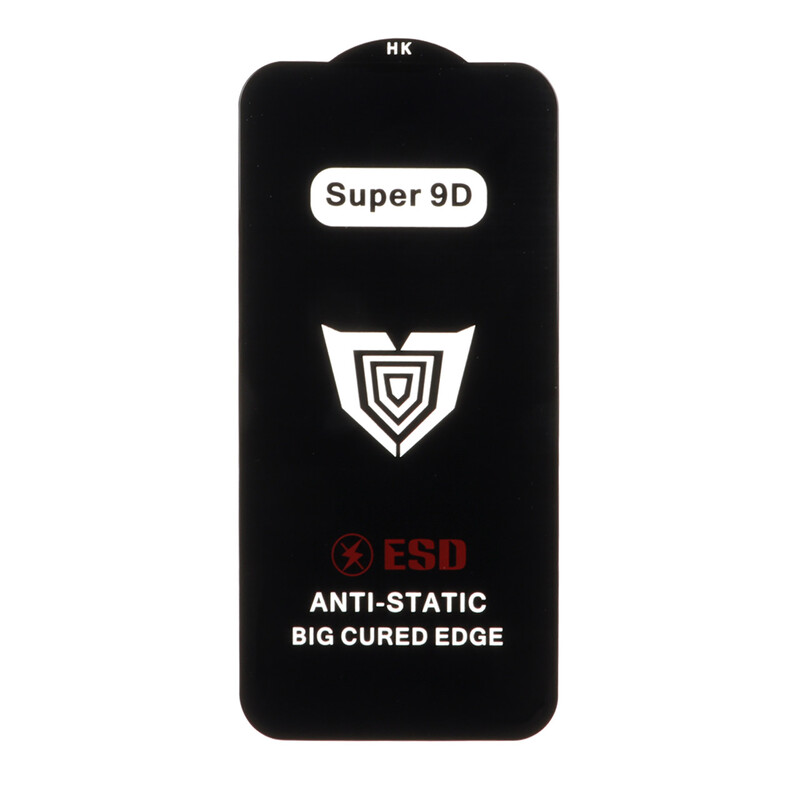 محافظ صفحه نمایش شیشه ای Full Cover ESD Anti Static - Super 9D مدل Apple iPhone 13 / iPhone 13 Pro / iPhone 14 / 16e (بدون پک)