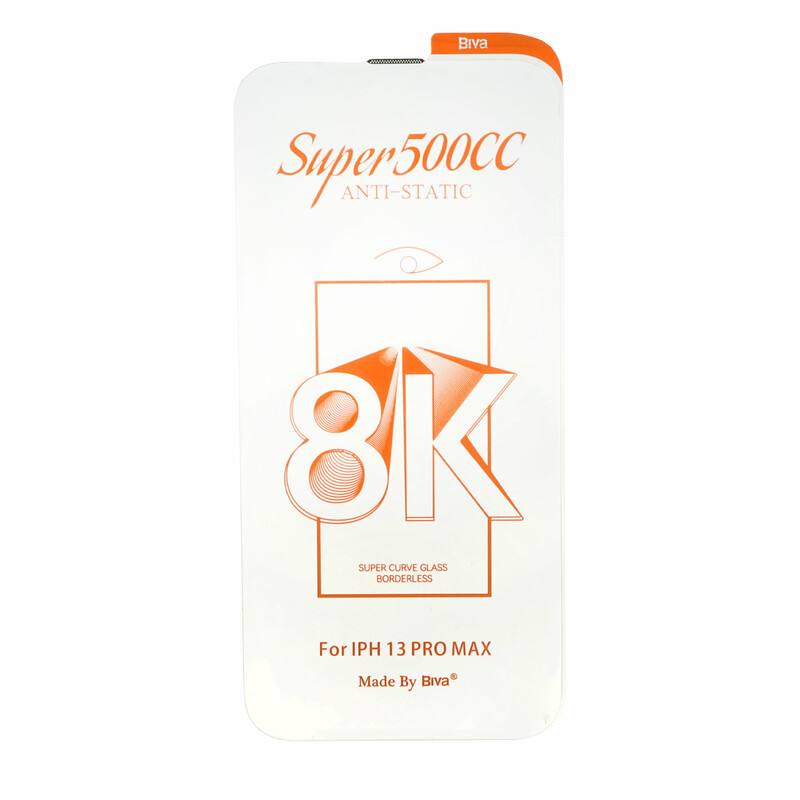 محافظ صفحه نمایش شیشه ای اورجینال بدون حاشیه Super 500CC 8K Biva مدل Apple iPhone 13 Pro Max / iPhone 14 Plus