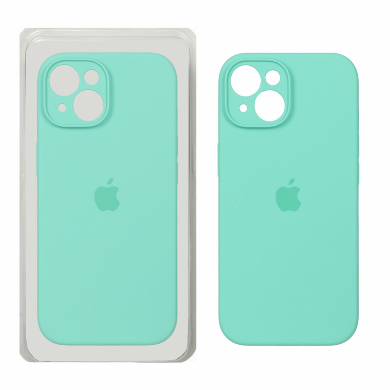 قاب سیلیکونی پاک کنی محافظ لنزدار اورجینال Apple iPhone 15 - سبز روشن (پک اصلی)
