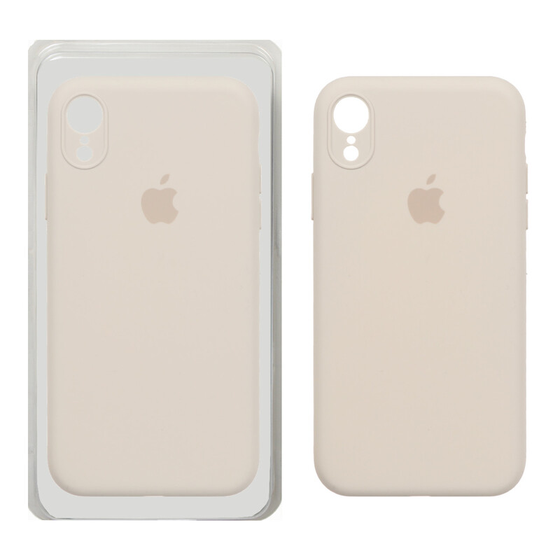 قاب سیلیکونی پاک کنی محافظ لنزدار اورجینال Apple iPhone XR - خاکی (پک اصلی)