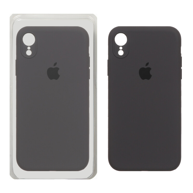 قاب سیلیکونی پاک کنی محافظ لنزدار اورجینال Apple iPhone XR - ذغالی (پک اصلی)
