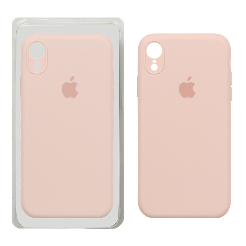 قاب سیلیکونی پاک کنی محافظ لنزدار اورجینال Apple iPhone XR - صورتی چرک (پک اصلی)
