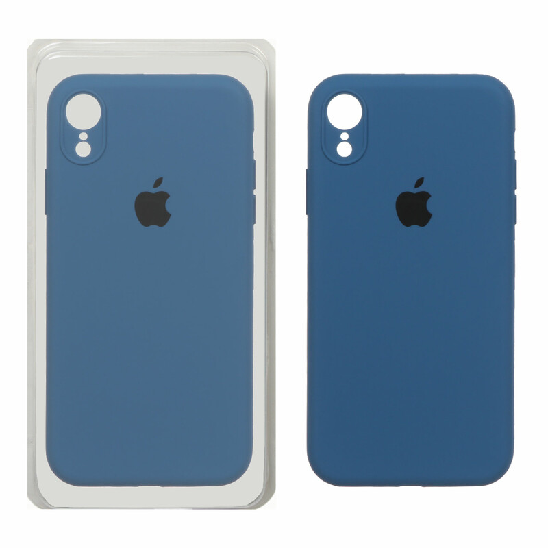 قاب سیلیکونی پاک کنی محافظ لنزدار اورجینال Apple iPhone XR - آبی تیره (پک اصلی)