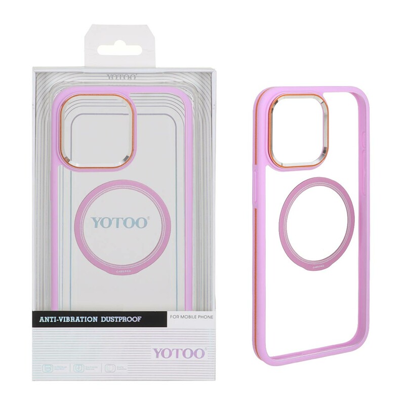 قاب اورجینال Yotoo شفاف MagSafe لنز فلزی Apple iPhone 15 Pro Max - یاسی (پک دار) - NTC