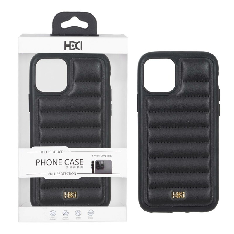 قاب اورجینال HDD چرم پافری طرح دوخت Apple iPhone 11 Pro - مشکی (پک دار)