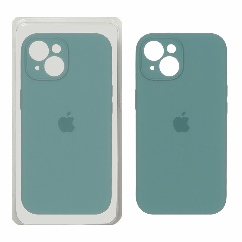قاب سیلیکونی پاک کنی محافظ لنزدار اورجینال Apple iPhone 15 - سبز ارتشی (پک اصلی)
