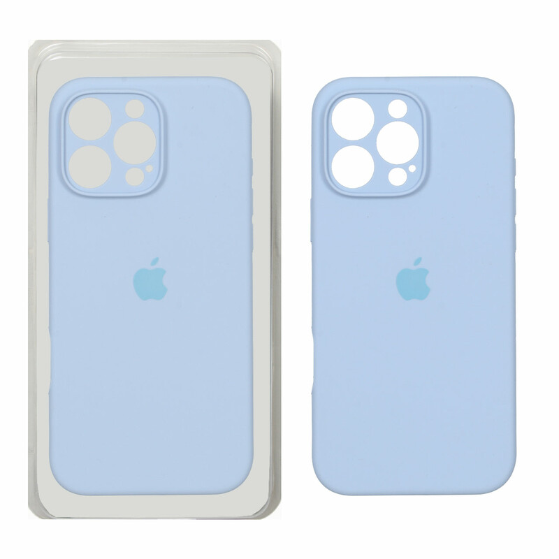 قاب سیلیکونی پاک کنی محافظ لنزدار اورجینال Apple iPhone 16 Pro Max - آبی کبریتی (پک دار) - NTC