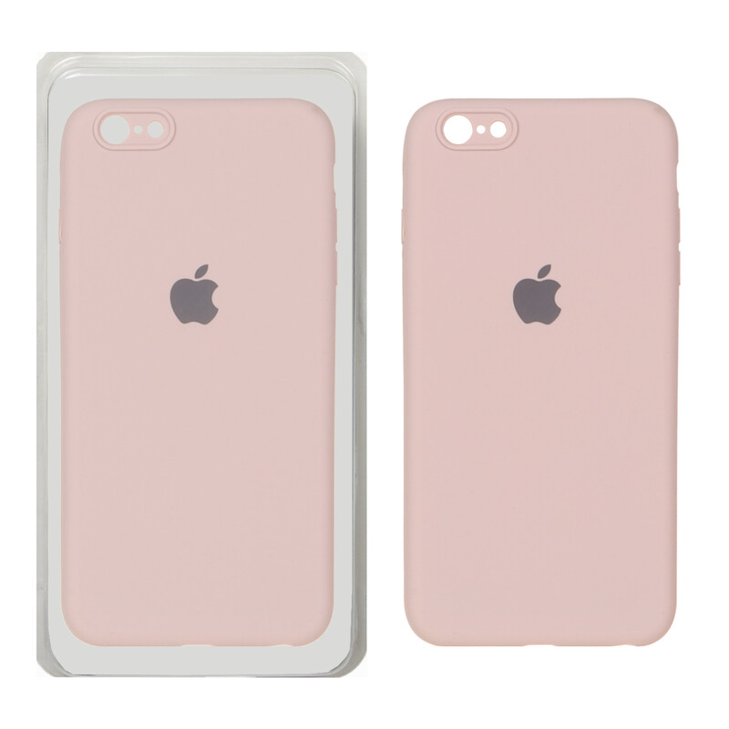 قاب سیلیکونی پاک کنی محافظ لنزدار اورجینال Apple iPhone 6 Plus / iPhone 6s Plus - صورتی چرک (پک دار)