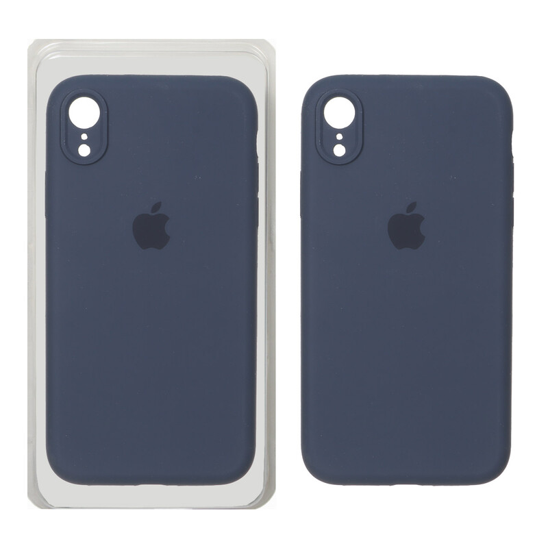 قاب سیلیکونی پاک کنی محافظ لنزدار اورجینال Apple iPhone XR - سرمه ای تیره (پک اصلی)