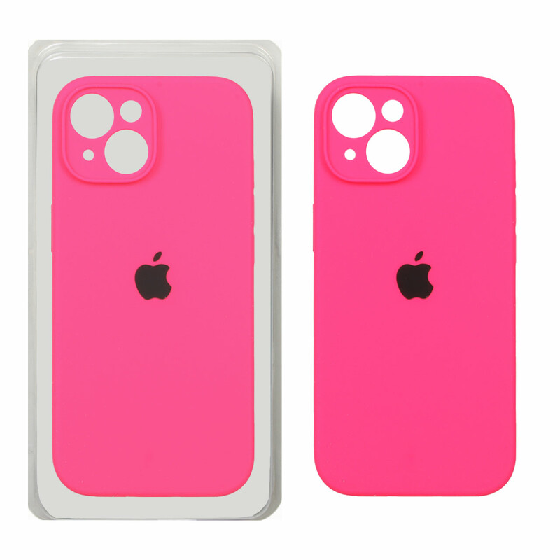 قاب سیلیکونی پاک کنی محافظ لنزدار اورجینال Apple iPhone 15 - صورتی فانتزی (پک اصلی)