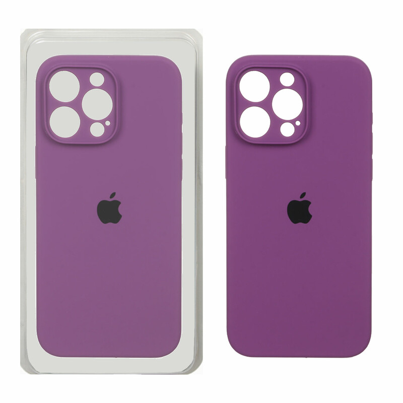 قاب سیلیکونی پاک کنی محافظ لنزدار اورجینال Apple iPhone 15 Pro Max - ارغوانی (پک اصلی)