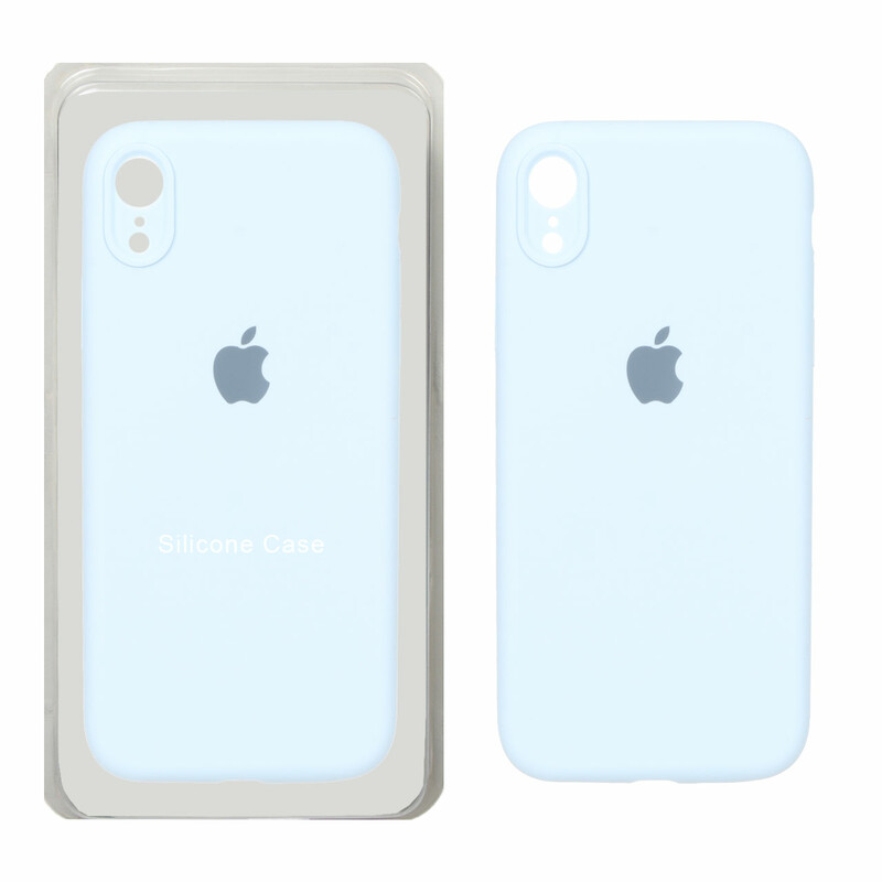 قاب سیلیکونی پاک کنی محافظ لنزدار اورجینال Apple iPhone XR - آبی آسمانی (پک اصلی)