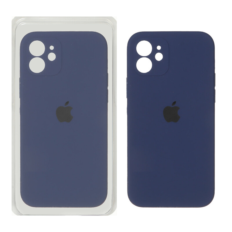 قاب سیلیکونی پاک کنی محافظ لنزدار اورجینال Apple iPhone 12 - آبی نفتی (پک اصلی)