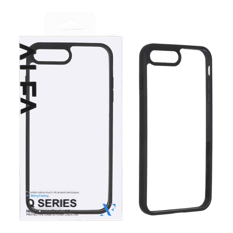 قاب اورجینال Q Series شفاف Alfa مدل Apple iPhone 6 Plus / iPhone 7 Plus / iPhone 8 Plus - مشکی (پک دار)