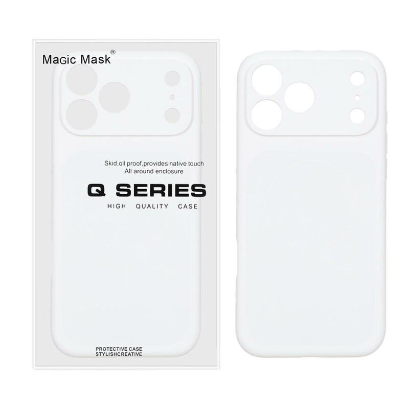 قاب اورجینال سیلیکونی پاک کنی Liquid Silicon MagSafe مدل Apple iPhone 17 Pro Max - سفید (پک دار)