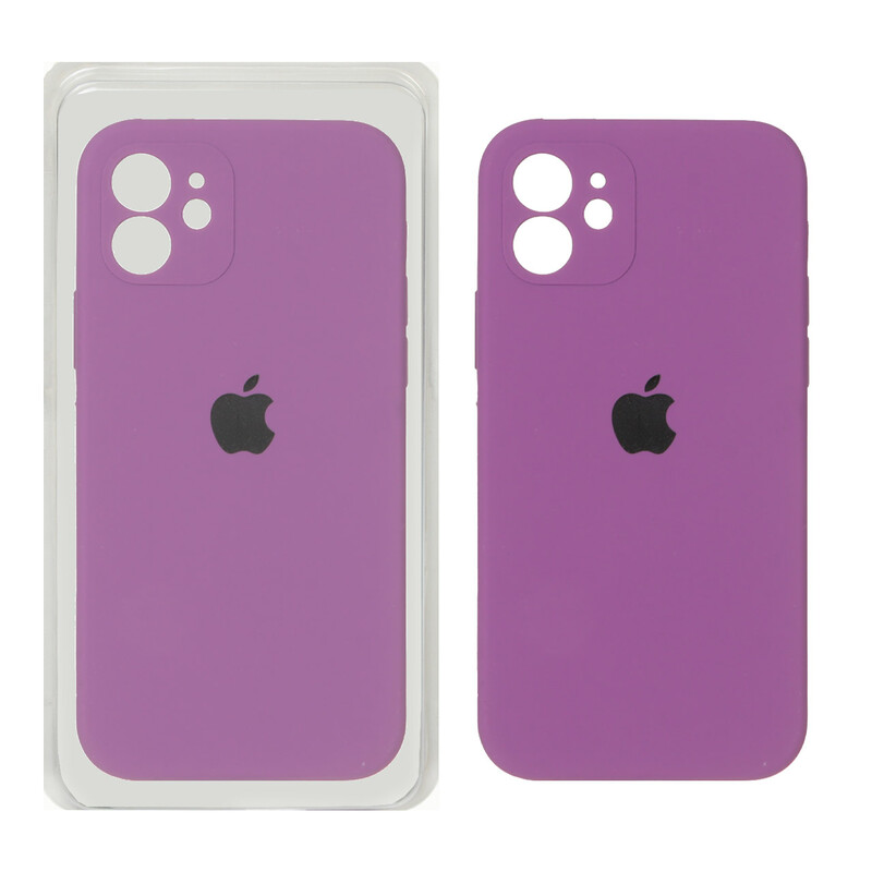 قاب سیلیکونی پاک کنی محافظ لنزدار اورجینال Apple iPhone 12 - ارغوانی (پک اصلی)