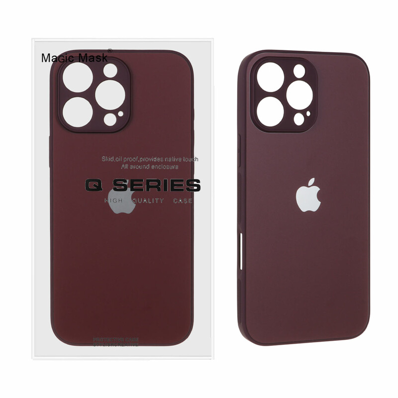قاب اورجینال PVD ضدخش Magic Mask مدل Apple iPhone 16 Pro Max - زرشکی (پک دار)