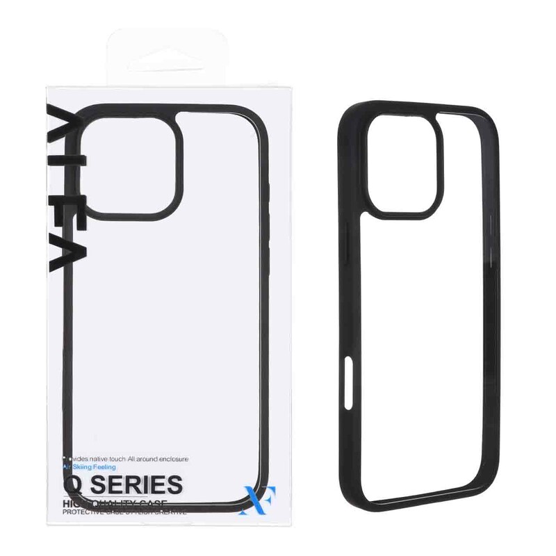 قاب اورجینال Q Series شفاف Alfa مدل Apple iPhone 16 Pro Max - مشکی (پک دار)